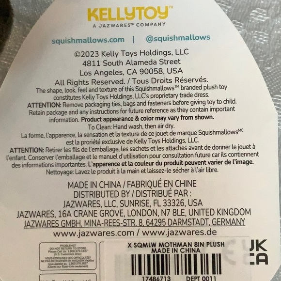 Squishmallows Perkin Moth-man Hot Topic Exclusive 8 inch - Picture 7 of 11